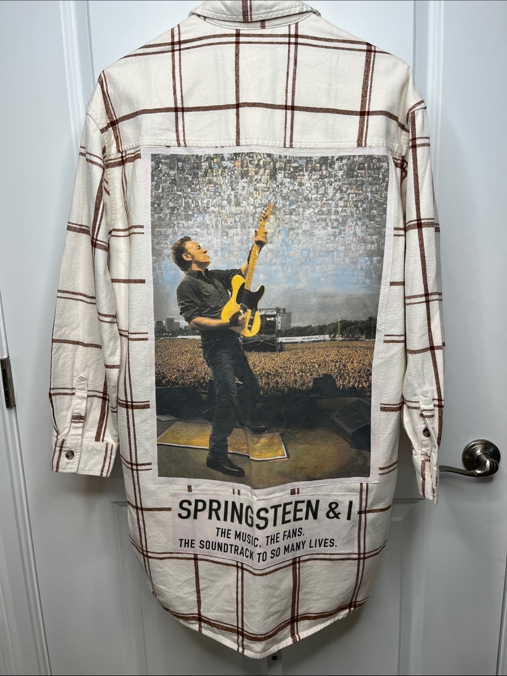Upcycled Bruce Springsteen Flannel Women’s Medium One-of-a-Kind 80’s 90’s